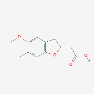 molecular formula C14H18O4 B166735 2,3-Dihydro-5-methoxy-4,6,7-trimethyl-2-benzofuranyl acetic acid CAS No. 134867-65-5