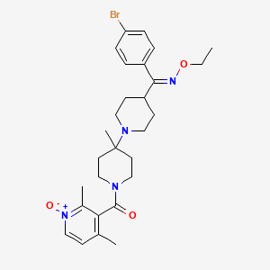 molecular formula C28H37BrN4O3 B1667390 [4-[4-[(Z)-C-(4-溴苯基)-N-乙氧基-碳酰亚胺基]-1-哌啶基]-4-甲基-1-哌啶基]-(2,4-二甲基-1-氧化-吡啶-1-鎓-3-基)甲酮 CAS No. 370893-06-4