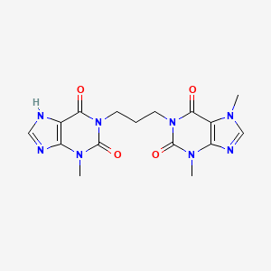 molecular formula C16H18N8O4 B1667436 3,7-二甲基-1-[3-(3-甲基-2,6-二氧代-9h-嘌呤-1-基)丙基]嘌呤-2,6-二酮 CAS No. 917877-86-2