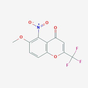 molecular formula C11H6F3NO5 B1667501 6-Methoxy-5-nitro-2-(trifluoromethyl)chromen-4-one CAS No. 342795-08-8