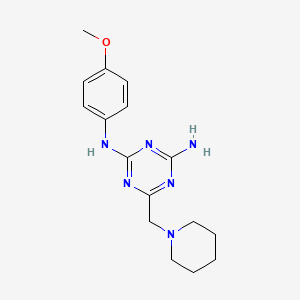 molecular formula C16H22N6O B1667511 N2-(4-methoxyphenyl)-6-(1-piperidinylmethyl)-1,3,5-triazine-2,4-diamine CAS No. 433694-46-3