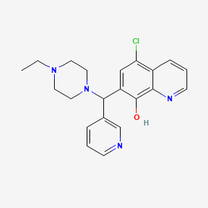 molecular formula C21H23ClN4O B1667512 5-Chloro-7-[(4-ethyl-1-piperazinyl)-(3-pyridinyl)methyl]-8-quinolinol CAS No. 315698-07-8