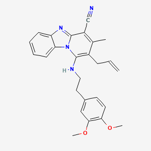 molecular formula C26H26N4O2 B1667513 2-烯丙基-1-{[2-(3,4-二甲氧基苯基)乙基]氨基}-3-甲基吡啶并[1,2-a]苯并咪唑-4-甲腈 CAS No. 612037-58-8