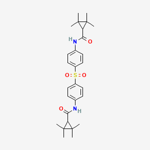 molecular formula C28H36N2O4S B1667517 2,2,3,3-tetramethyl-N-[4-[4-[(2,2,3,3-tetramethylcyclopropanecarbonyl)amino]phenyl]sulfonylphenyl]cyclopropane-1-carboxamide CAS No. 329059-55-4