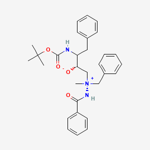 molecular formula C30H37N3O4 B1667581 (2S)-1-[(S)-苯甲酰氨基-苄基-甲基氮杂阳离子基]-3-[(2-甲基丙-2-基)氧羰基氨基]-4-苯基丁烷-2-醇 CAS No. 178820-70-7