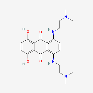 molecular formula C22H28N4O4 B1667584 9,10-蒽醌，1,4-双((2-(二甲氨基)乙基)氨基)-5,8-二羟基- CAS No. 70476-63-0