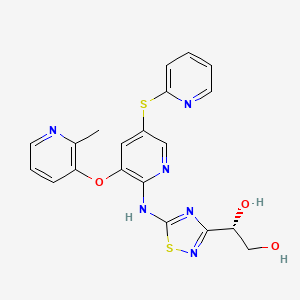 molecular formula C20H18N6O3S2 B1667612 AMG-151 free base CAS No. 1304015-76-6