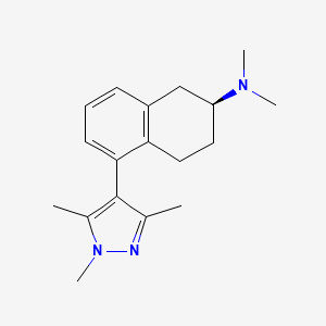 molecular formula C18H25N3 B1667631 (2S)-(+)-5-(1,3,5-三甲基吡唑-4-基)-2-(二甲氨基)四氢萘 CAS No. 1000578-26-6