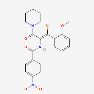 molecular formula C22H22BrN3O5 B1667655 N-[(1e)-1-溴-1-(2-甲氧基苯基)-3-氧代-3-(哌啶-1-基)丙-1-烯-2-基]-4-硝基苯甲酰胺 CAS No. 211364-06-6