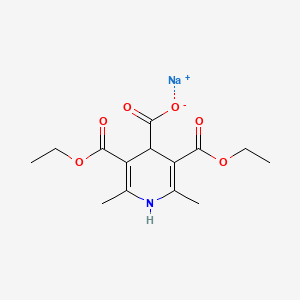 molecular formula C16H24NNaO6 B1667685 3,5-二乙基 1,4-二氢-2,6-二甲基-2,6-二甲基-3,4,5-吡啶三羧酸单钠盐 CAS No. 27296-05-5