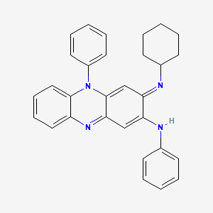 molecular formula C30H28N4 B1667692 2-吩嗪胺，3-(环己亚氨基)-3,5-二氢-N,5-二苯基- CAS No. 78182-92-0
