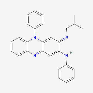 molecular formula C28H26N4 B1667694 2-吩嗪胺，3,5-二氢-3-((2-甲基丙基)亚氨基)-N,5-二苯基- CAS No. 78182-94-2