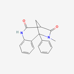 molecular formula C18H16N2O2 B1667695 5-甲基-6-苯基-1,3,5,6-四氢-3,6-甲烷-1,5-苯二氮杂卓-2,4-二酮 CAS No. 166020-57-1