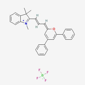 molecular formula C31H28BF4NO B1667755 2-[(E,3E)-3-(4,6-二苯基吡喃-2-亚烷基)丙-1-烯基]-1,3,3-三甲基吲哚-1-鎓；四氟硼酸盐 CAS No. 110673-34-2