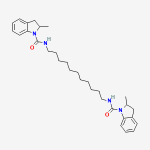 molecular formula C31H44N4O2 B1667767 1H-吲哚-1-甲酰胺，N,N'-1,11-十一亚甲基双(2,3-二氢-2-甲基- CAS No. 78991-74-9