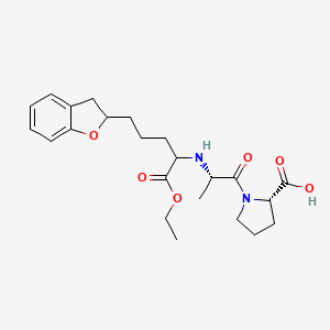 molecular formula C23H32N2O6 B1667802 (2S)-1-[(2S)-2-[[5-(2,3-二氢-1-苯并呋喃-2-基)-1-乙氧基-1-氧代戊烷-2-基]氨基]丙酰]吡咯烷-2-羧酸 CAS No. 84768-09-2