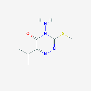 molecular formula C7H12N4OS B1667823 1,2,4-三嗪-5(4H)-酮，4-氨基-6-(1-甲基乙基)-3-(甲硫基)- CAS No. 21087-61-6