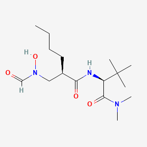 molecular formula C16H31N3O4 B1667828 2-[(甲酰羟基氨基)-甲基]-己酸（1-二甲基氨基羰基-2,2-二甲基-丙基）-酰胺 CAS No. 235784-88-0