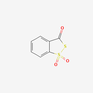 molecular formula C7H4O3S2 B1667858 3H-1,2-苯二硫醇-3-酮 1,1-二氧化物 CAS No. 66304-01-6
