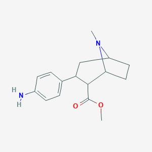B166789 Methyl 3-(4-aminophenyl)-8-methyl-8-azabicyclo[3.2.1]octane-2-carboxylate CAS No. 134052-62-3