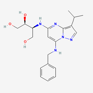 molecular formula C20H27N5O3 B1667957 (2S,3S)-3-((7-(苄氨基)-3-异丙基吡唑并[1,5-a]嘧啶-5-基)氨基)丁烷-1,2,4-三醇 CAS No. 1092443-55-4