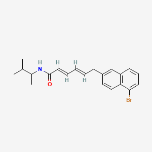 molecular formula C21H24BrNO B1667963 2,4-己二烯酰胺，6-(5-溴-2-萘基)-N-(1,2-二甲基丙基)-，(E,E)- CAS No. 99083-11-1