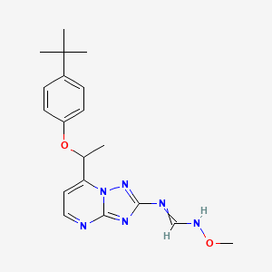 molecular formula C19H24N6O2 B1667968 N-{7-[1-(4-叔丁基苯氧基)乙基]-[1,2,4]三唑并[1,5-a]嘧啶-2-基}-N'-甲氧基甲酰胺 CAS No. 477865-65-9