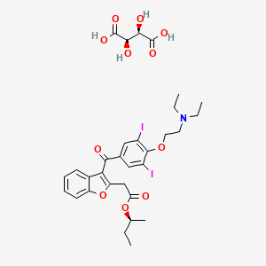 molecular formula C31H37I2NO11 B1668028 丁达罗酮酒石酸盐 CAS No. 478941-93-4