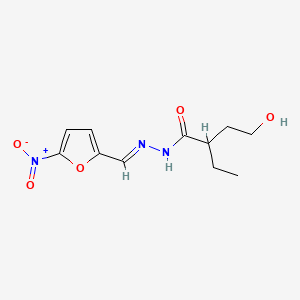 B1668133 Butyric acid, 2-ethyl-4-hydroxy-, (5-nitrofurfurylidene)hydrazide CAS No. 91338-37-3