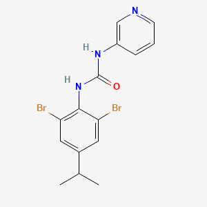 molecular formula C15H15Br2N3O B1668162 1-(2,6-二溴-4-丙-2-基苯基)-3-吡啶-3-基脲 CAS No. 688309-70-8