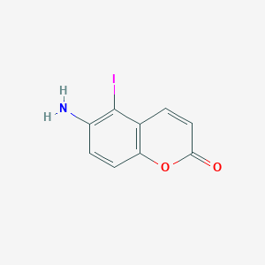 molecular formula C9H6INO2 B166829 5-碘-6-氨基-1,2-苯并吡喃酮 CAS No. 137881-27-7