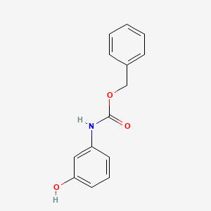 molecular formula C14H13NO3 B1668305 Carbamic acid, (3-hydroxyphenyl)-, phenylmethyl ester (9CI) CAS No. 19972-88-4