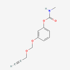molecular formula C12H13NO4 B1668308 Carbamic acid, methyl-, m-((2-propynyloxy)methoxy)phenyl ester CAS No. 18278-43-8