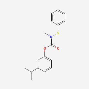 molecular formula C17H19NO2S B1668309 Carbamic acid, methyl(phenylthio)-, m-isopropylphenyl ester CAS No. 50539-94-1