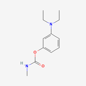 molecular formula C12H18N2O2 B1668311 Carbamic acid, N-methyl-, 3-diethylaminophenyl ester CAS No. 2631-26-7