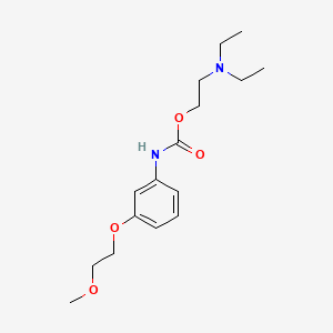 B1668315 Carbanilic acid, m-(2-methoxyethoxy)-, 2-(diethylamino)ethyl ester CAS No. 108982-42-9