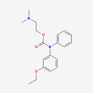 B1668318 Carbanilic acid, m-ethoxy-N-phenyl-, 2-(dimethylamino)ethyl ester CAS No. 109808-50-6