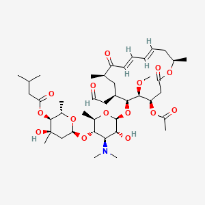 molecular formula C42H67NO15 B1668360 [(2S,3S,4R,6S)-6-[(2R,3S,4R,5R,6S)-6-[[(4R,5S,6S,7R,9R,11E,13E,16R)-4-acetyloxy-5-methoxy-9,16-dimethyl-2,10-dioxo-7-(2-oxoethyl)-1-oxacyclohexadeca-11,13-dien-6-yl]oxy]-4-(dimethylamino)-5-hydroxy-2-methyloxan-3-yl]oxy-4-hydroxy-2,4-dimethyloxan-3-yl] 3-methylbutanoate CAS No. 21238-30-2