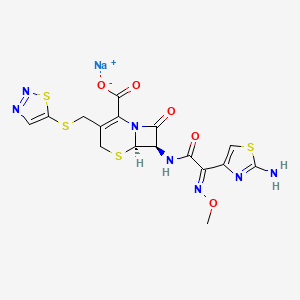 molecular formula C16H14N7NaO5S4 B1668367 头孢唑肟钠 CAS No. 82219-81-6