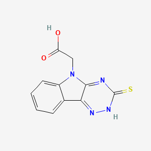 molecular formula C11H8N4O2S B1668374 (3-硫代氧代-2,3-二氢-5h-[1,2,4]三嗪并[5,6-B]吲哚-5-基)乙酸 CAS No. 309283-89-4