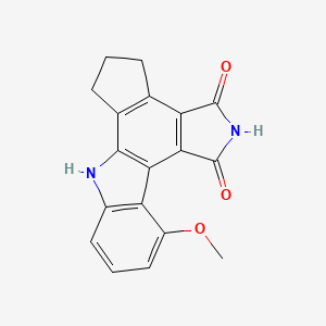 B1668385 1H-Cyclopenta(a)pyrrolo(3,4-c)carbazole-1,3(2H)-dione, 4,5,6,7-tetrahydro-11-methoxy- CAS No. 374071-46-2