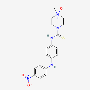 B1668475 1-Piperazinecarbothioamide, 4-methyl-N-(4-((4-nitrophenyl)amino)phenyl)-, 4-oxide CAS No. 113962-61-1