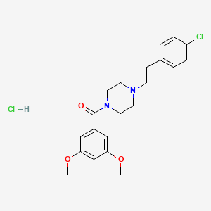 molecular formula C21H26Cl2N2O3 B1668490 1-(2-(4-氯苯基)乙基)-4-(3,5-二甲氧基苯甲酰)哌嗪单盐酸盐 CAS No. 113240-27-0