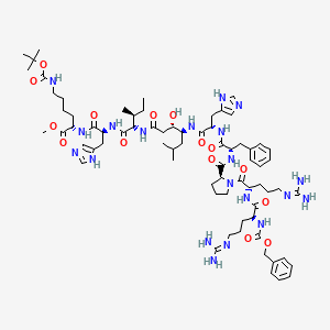 molecular formula C72H110N20O15 B1668491 Z-精-精-脯-苯-组-Sta-Ile-组-赖(Boc)-OMe CAS No. 93287-54-8