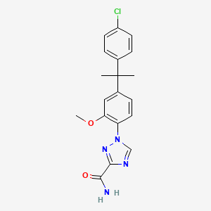 B1668492 1-(4-(4-Chloro-alpha,alpha-dimethylbenzyl)-2-methoxyphenyl)-1,2,4-triazole-3-carboxamide CAS No. 125652-47-3