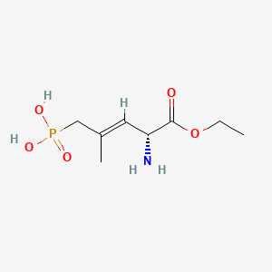 molecular formula C8H16NO5P B1668505 [(E,4R)-4-amino-5-ethoxy-2-methyl-5-oxopent-2-enyl]phosphonic acid CAS No. 146388-56-9