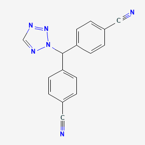 molecular formula C16H10N6 B1668508 Benzonitrile, 4,4'-(2H-tetrazol-2-ylmethylene)bis- CAS No. 134520-88-0