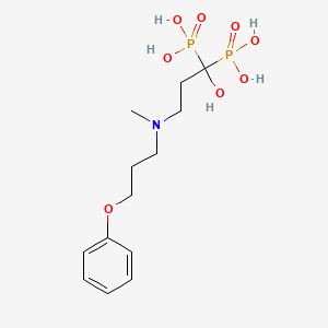 molecular formula C13H23NO8P2 B1668511 [1-羟基-3-[甲基(3-苯氧基丙基)氨基]-1-膦酰基丙基]膦酸 CAS No. 158859-42-8