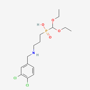 molecular formula C15H24Cl2NO4P B1668517 3-[(3,4-Dichlorophenyl)methylamino]propyl-(diethoxymethyl)phosphinic acid CAS No. 139667-74-6