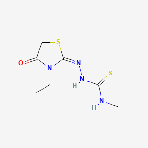 molecular formula C8H12N4OS2 B1668518 1-甲基-3-[(E)-(4-氧代-3-丙-2-烯基-1,3-噻唑烷-2-亚胺基)氨基]硫脲 CAS No. 87958-67-6